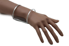 Silver Metal Cuff Bracelet Light Retro Cut Outs Adjustable New Women Fashion Jewelry Accessories - alwaystyle4you - 3