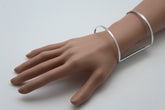 Silver Metal Cuff Bracelet Light Retro Cut Outs Adjustable Women Fashion Jewelry Accessories - alwaystyle4you - 1
