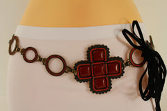 Silver Faux Leather Wide Elastic Band Fashion Belt Bling Butterfly Fit S M