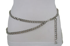Thick Metal Chain Link Side Wave Detail Belt