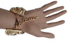 Gold Silver Metal Bracelet Mesh Chain 5 Strands Wide Wrist Beads New Women Fashion Jewelry Accessories - alwaystyle4you - 3