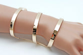 Gold Metal Bracelet Wrap Round Geometric Shapes 3 Stripes New Women Fashion Jewelry Accessories - alwaystyle4you - 9