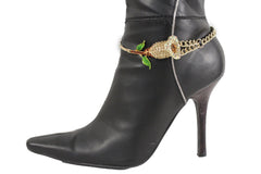 Rhinestone Lily Flower Boot Chain