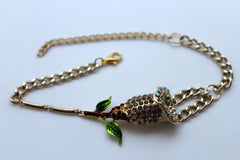 Rhinestone Lily Flower Boot Chain