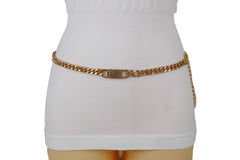 Women Gold Metal Chain Links Fashion Classy Charm Buckle Belt