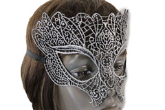 Black Fabric Half Face Eye Costume Mask Halloween Fun Party Women Men