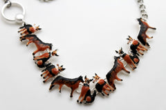 Silver Metal Chain Anklet Heel Shoe Brown Dogs Pet Charm Jewelry Boot Bracelet