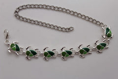 Silver Metal Boot Chain Bracelet Anklet Shoe Bling Mini Turtle Charm Nautical Women Hot Fashion