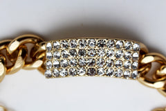 Gold Silver Metal Chains Bracelet Metal Plate Multi Clear Rhinestones New Women Fashion Jewelry Accessories - alwaystyle4you - 4