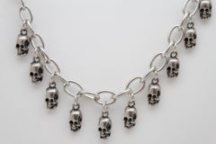 Silver Metal Boot Chain Bracelet Silver Metal Chain Skulls Shoe Charm Rocker