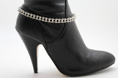 Silver Metal Boot Chains Thin Bracelet Motorcycle Bling Anklet Charm Biker Shoe