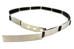 Silver Metal Multi Plates Hip Waist Narrow Skinny Belt Long Buckle New Women Fashion Accessories S M - alwaystyle4you - 3