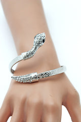 Gold / Silver Metal Narrow Cuff Bracelet Wrap Around Snake Bangle New Women Fashion Jewelry Accessories - alwaystyle4you - 4