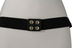 Black Leather Stretch Western Belt Cross State USA Flag S M