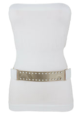 Gold Metal Full Plate Mirror Hip Waist Belt Western Ladies Style Size M L