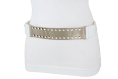 Gold Metal Full Plate Mirror Hip Waist Belt Western Ladies Style Size M L