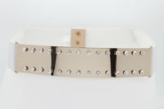 Gold Metal Full Plate Mirror Hip Waist Belt Western Ladies Style Size M L