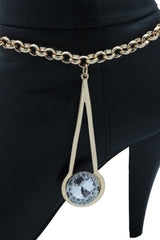 Women Gold Metal Western Boot Chain Bracelet Anklet Shoe Fancy Drop Bling Charm Adjustable One Size