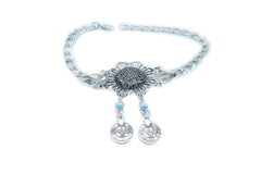 Silver Metal Chain Boot Bracelet Anklet Shoe Sun Flower Coin Charm Jewelry