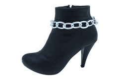 Women Western Silver Metal Chain Chunky Links Boot Bracelet