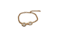 Gold Metal Chain Boot Bracelet Shoe Infinity Circles Charm Anklet