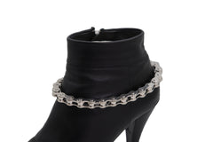 Silver Metal Chain Thick Motorcycle Links Western Boot Bracelet Charm Shoe
