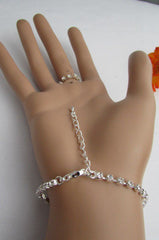 New Women Silver Bracelet Hand Chain Mayan Alian UFO Rhinesones Fashion Jewelry Slave Chain - alwaystyle4you - 3