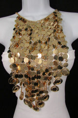 Multi Circles Strands Chains Gold Metal Ball 20" Long New Women Fashion Necklace + Earrings Set - alwaystyle4you - 2