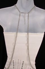 New Women Silver Big Multi Metal Skulls Body Chain Long Necklace Fashion Jewelry - alwaystyle4you - 4