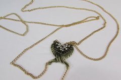 New Women Antique Gold Body Chain Long Necklace Angel Wings Fashion Jewelry Rhinestones - alwaystyle4you - 3