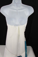 New Women Silver Body Chain Long Necklace Big Turquoise Blue Cross Fashion Jewelry - alwaystyle4you - 4