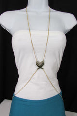 New Women Antique Gold Body Chain Long Necklace Angel Wings Fashion Jewelry Rhinestones - alwaystyle4you - 1