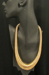 New Women Trendy Fashion Necklace Gold Metal Elastic Spring Chains Classic Style - alwaystyle4you - 3