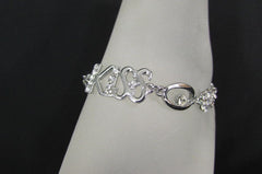 New Women Silver Metal Boot Chains Bracelet Fashion Anklet Foot KISS Pendant Charm Chunky Rhinestones Beach Wedding Jewelry - alwaystyle4you - 4