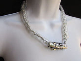 New women fashion necklace silver metal chunky chains number lock - alwaystyle4you - 5