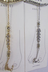 New Women Fashion Jewelry Metal Toe Ring Anklet Gold / Silver Mini Flowers Foot Thin Chains Charm Elastic Band Beach Pool Style - alwaystyle4you - 2