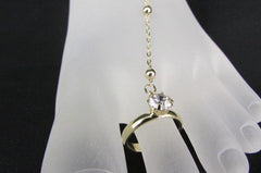 New Women Fashion Metal Toe Ring Anklet Gold Big Anchor Foot Chains Nautical Charm Rhinestones Beac Pool Jewelry - alwaystyle4you - 3