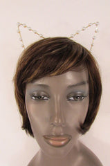 Brand New Women Gold Metal Fashion Head Band Small Animals Ears Cream Imitation Pearl Beads - alwaystyle4you - 3
