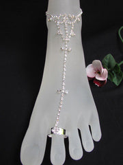 New Women Silver Metal Casual Fashion Anklet Foot Chain Body Jewelry Mini Rhinestones Wedding Beach Pool Party - alwaystyle4you - 1