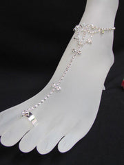 New Women Silver Metal Casual Fashion Anklet Foot Chain Body Jewelry Mini Rhinestones Wedding Beach Pool Party - alwaystyle4you - 2