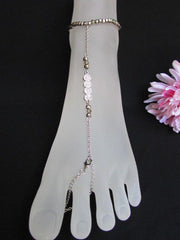 Women Silver Metal Casual Trendy Fashion Anklet Foot Thin Chain Jewelry Small hearts Clear Rhinestones Charm Beach Wedding Party Jewelry - alwaystyle4you - 3