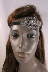 New Rhinestone Silver Women Fashion Metal Side Head Band Forehead Jewelry Hair Accessories Wedding - alwaystyle4you - 3
