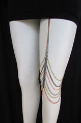 New Causal Women Thigh High Mesh Silver Pewter Pink Gold Multi Metal Belt Long Leg Light Thin Chain Garter Fashion Body Jewelry - alwaystyle4you - 2