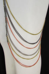 New Causal Women Thigh High Mesh Silver Pewter Pink Gold Multi Metal Belt Long Leg Light Thin Chain Garter Fashion Body Jewelry - alwaystyle4you - 5