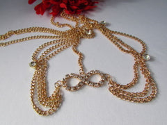 New Rhinestone Gold Women Fashion Metal Multi Drapes Head Band Forehead Jewelry Hair Accessories Wedding - alwaystyle4you - 2