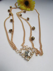 New Women Heart Gold Rhinestonefashion Beads Metal Multi Drapes Head Band Forehead Jewelry Hair Accessories Wedding Beach Party - alwaystyle4you - 3