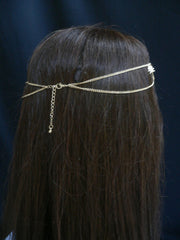 New Women Gold Rocker Skeleton Skull Fashion Metal Head Chain Head Band Fashion Jewelry Hair Accessories Charms - alwaystyle4you - 4