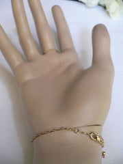 New Women Trendy Black Cross Metal Gold Hand Chain Slave Ring Fashion Classic Bracelet Slave Ring Beach Party - alwaystyle4you - 2