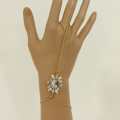 New Women Fashion Hand Bracelet Jewelry Thin Gold Metal Classic Chain Links Silver Rhinestones Charm Slave Ring One Size Beach Wedding Party - alwaystyle4you - 3