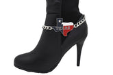 Lone Star State Flag Colored Texas Pendant Metal Boot Chain